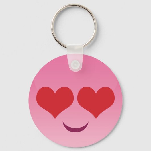 Porte-clés Coeur mignon pour les yeux Pink emoji (Recto)