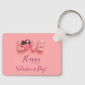 PORTE-CLÉS CŒUR MODERNE ROSE SAINT-VALENTIN (Recto)