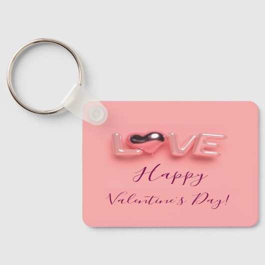 PORTE-CLÉS CŒUR MODERNE ROSE SAINT-VALENTIN (Verso)