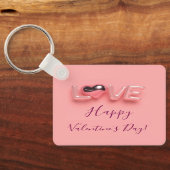 PORTE-CLÉS CŒUR MODERNE ROSE SAINT-VALENTIN (Verso)