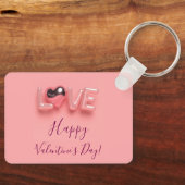 PORTE-CLÉS CŒUR MODERNE ROSE SAINT-VALENTIN (Recto)