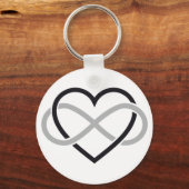 Porte-clés Coeur noir avec signe infini (Recto)