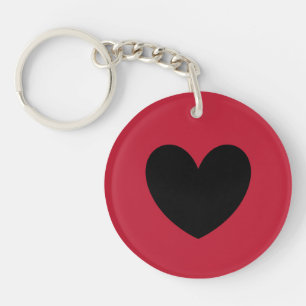 Porte-clés Coeur noir en rouge