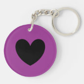 Porte-clés Coeur noir sur violet (Dos)