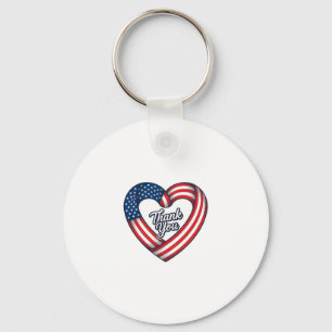 Porte-clés Cœur patriotique Merci Design vectoriel vintage_1