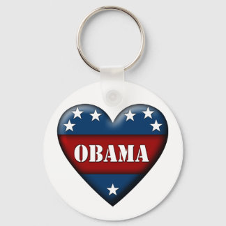 Porte-clés coeur patriotique obama