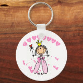 Porte-clés Coeur Princesse Stick Figure Tshirts et cadeaux (Recto)