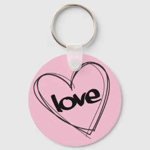 Porte-clés Coeur rose/Amour (rose)