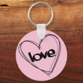Porte-clés Coeur rose/Amour (rose) (Recto)