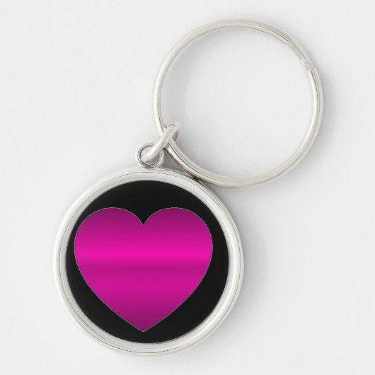 Porte-clés Coeur rose brillant (Devant)