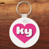 Porte-clés Coeur rose chaud du Kentucky - J'aime ky (Recto)