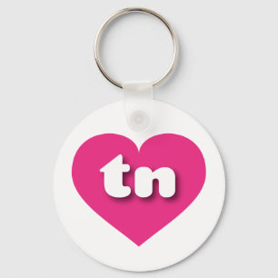 Porte-clés Coeur rose chaud du Tennessee - J'aime le tn
