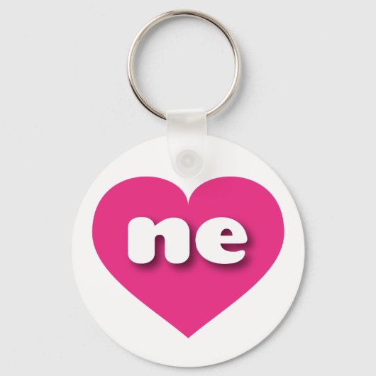Porte-clés Coeur rose chaud Nebraska - I love ne (Recto)