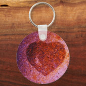 Porte-clés coeur rose corail (Recto)