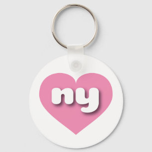 Porte-clés Coeur rose de New York - J'aime