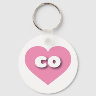 Porte-clés Coeur rose du Colorado - I love co