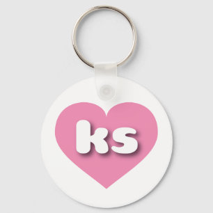Porte-clés Coeur rose du Kansas - I love ks