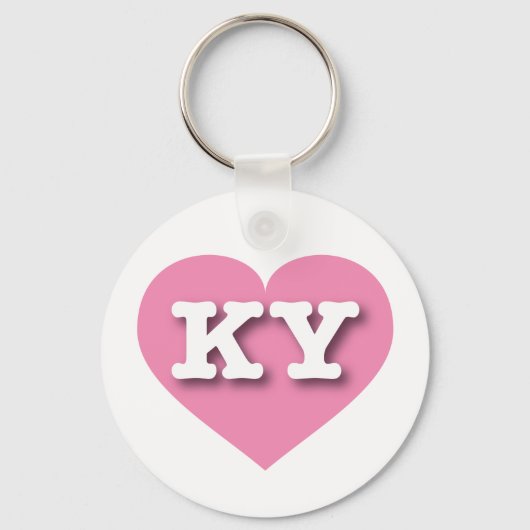 Porte-clés Coeur rose du Kentucky - J'aime KY (Recto)