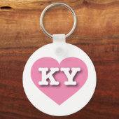 Porte-clés Coeur rose du Kentucky - J'aime KY (Recto)