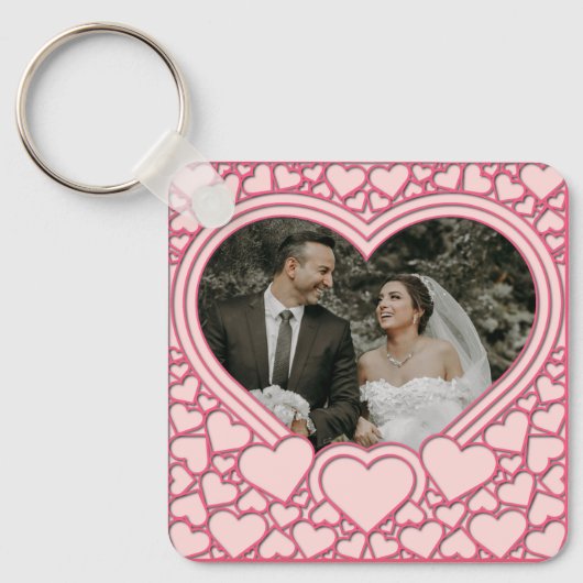 Porte-clés Cœur Rose Élégant (Recto)