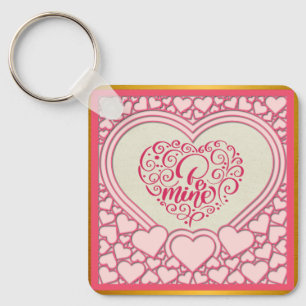 Porte-clés Cœur Rose Élégant Joyeuse Saint-Valentin Élégant