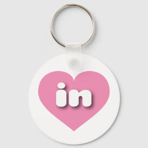 Porte-clés Coeur rose Indiana - en