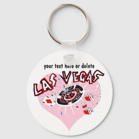 Porte-clés Coeur rose Las Vegas (Recto)