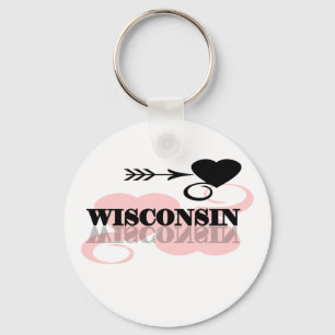 Porte-clés Coeur rose le Wisconsin