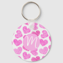 Coeur rose mignon Doodled Saint Valentin Monogramm