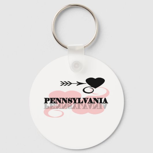 Porte-clés Coeur rose Pennsylvanie (Recto)