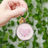 Porte-clés Coeur rose Valentines (Main)