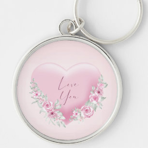 Porte-clés Coeur rose Valentines