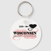 Porte-clés Coeur rose Wisconsin (Recto)