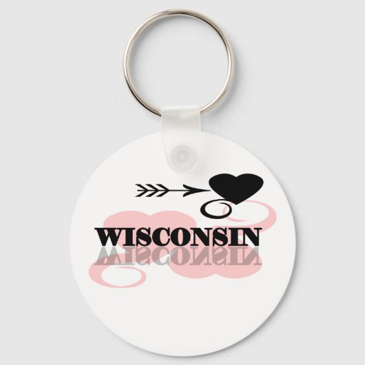 Porte-clés Coeur rose Wisconsin (Recto)