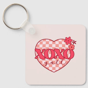 Porte-clés Coeur rose Xoxo Hugs et baisers