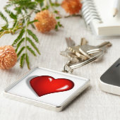 PORTE-CLÉS COEUR ROUGE (Côté)
