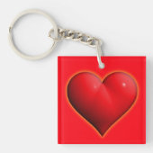 Porte-clés Coeur rouge 3-D brillant (Devant)