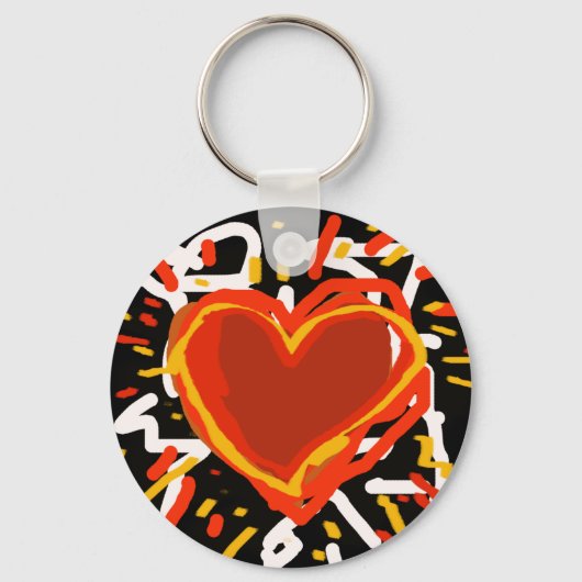 Porte-clés coeur rouge, amour (Recto)