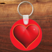 Porte-clés Cœur Rouge Brillant 3D (Verso)