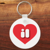 Porte-clés Coeur rouge de l'Illinois - I love il (Recto)