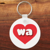 Porte-clés Coeur rouge de Washington - J'aime wa (Recto)