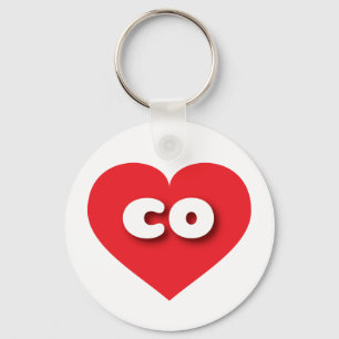 Porte-clés Coeur rouge du Colorado - J'aime le co
