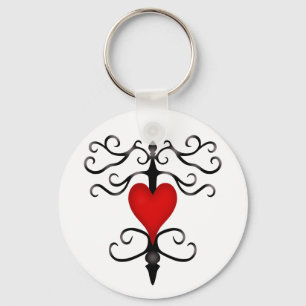 Porte-clés Coeur rouge romantique mignon