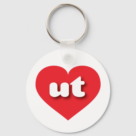 Porte-clés Coeur rouge Utah - J'aime ut (Recto)