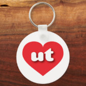 Porte-clés Coeur rouge Utah - J'aime ut (Recto)
