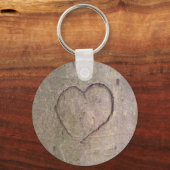 Porte-clés Coeur sculpté dans un arbre (Recto)