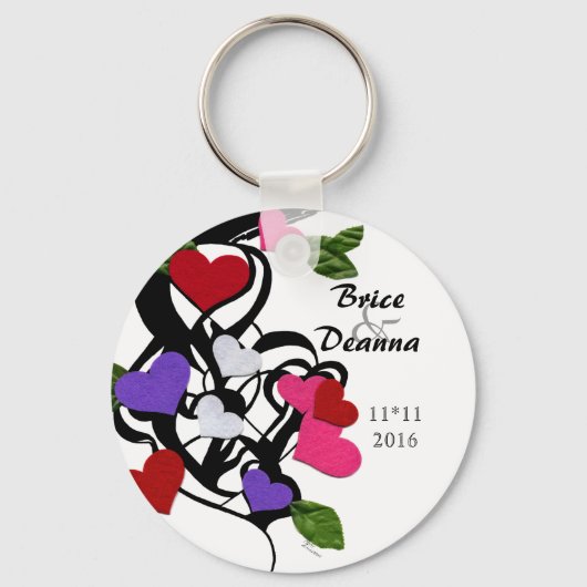 Porte-clés Coeur sentait mariage Faveur (Recto)