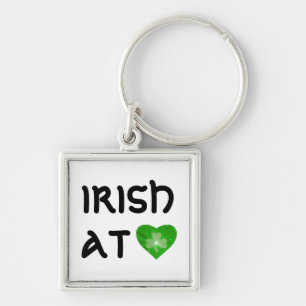 Porte-clés Coeur shamrock 'Irlandais au coeur' porte - clé bl