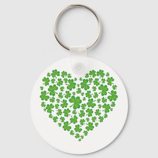 Porte-clés Coeur Shamrock vert (Recto)