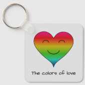 Porte-clés Coeur souriant arc-en-ciel (Recto)